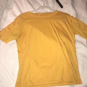 Yellow ripped t shirt